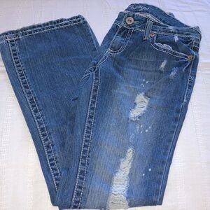 Amethyst Jeans Classic Blue Distresses Boyfriend Denim 30x32